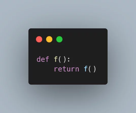 A Python code snippet with a recursive function.