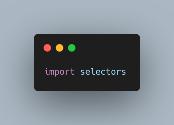 The Python import statement that allows us to use the Python module `selectors`.