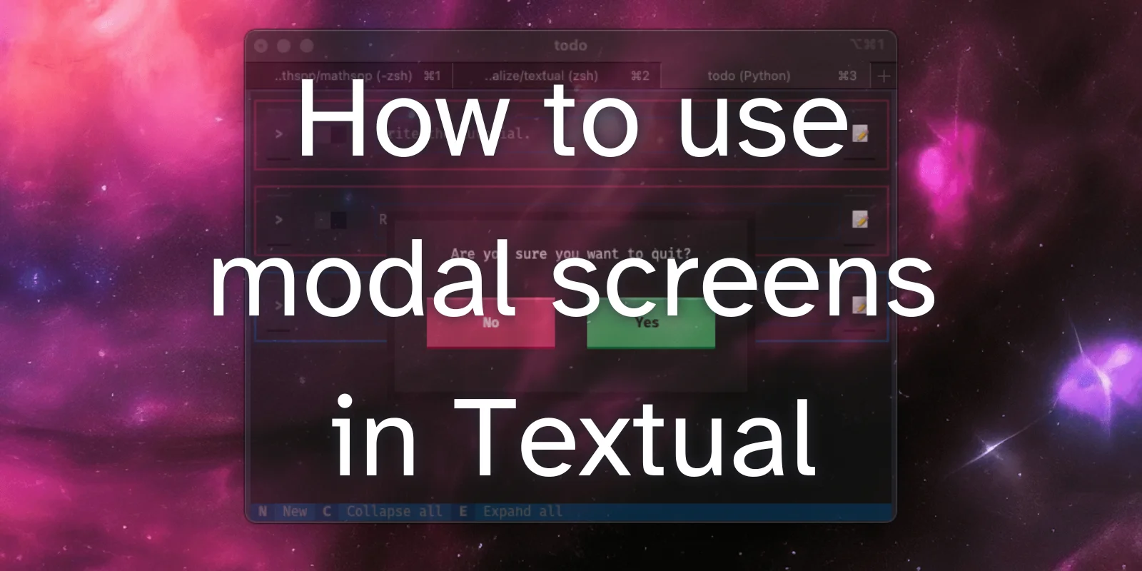 How to use modal screens in Textual | mathspp