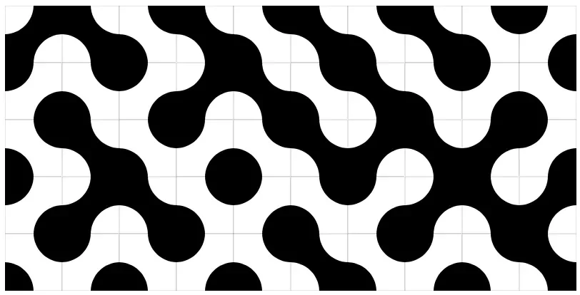 A Truchet tiling of a rectangular region.