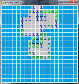 A screenshot of my implementation of Minesweeper