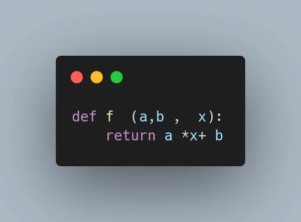 A badly formatted Python function
