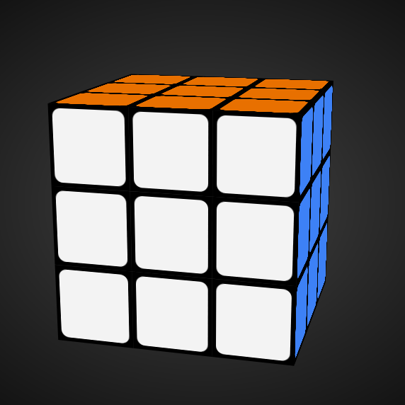 "A solved Rubik's cube as described above."