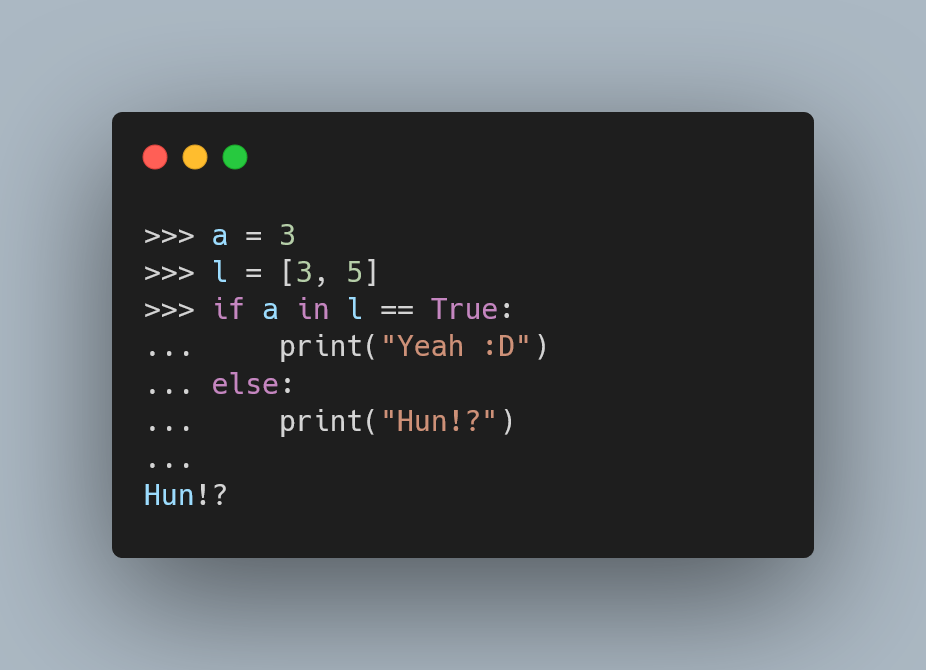 A Python code snippet showing comparison operator chaining.