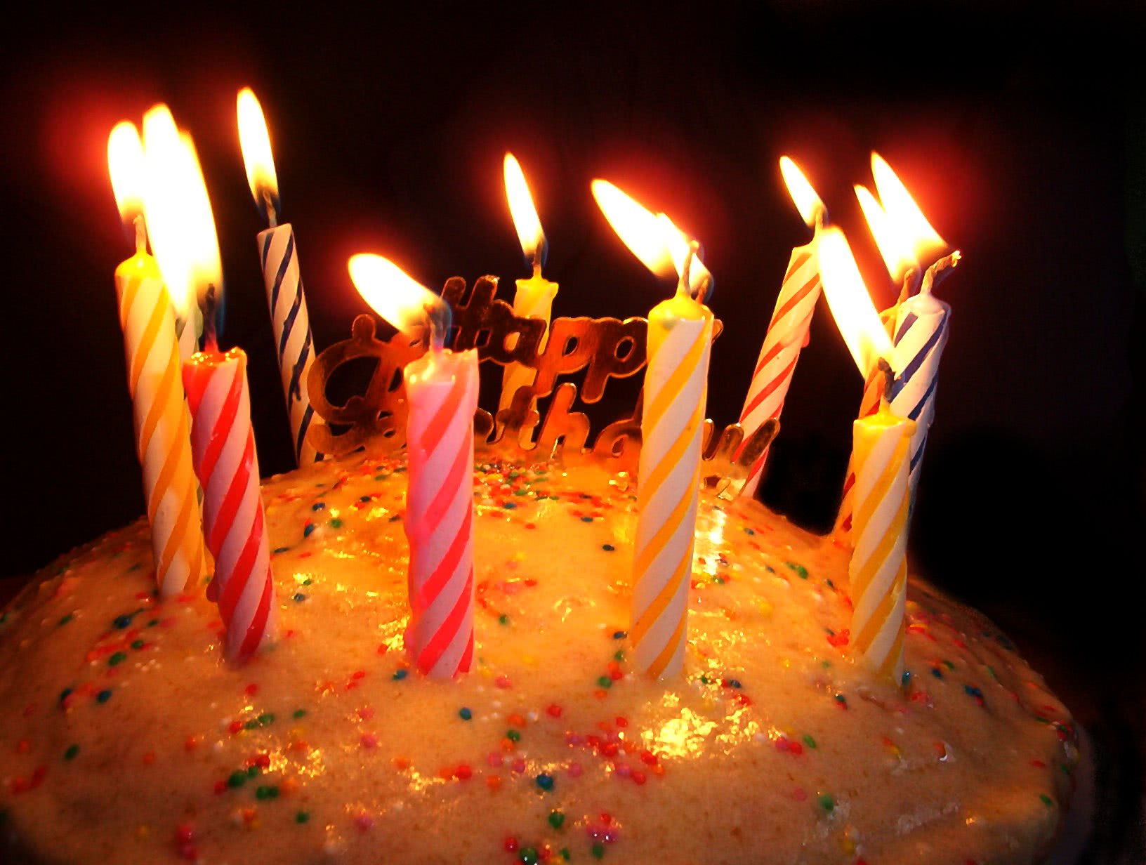A birthday cake with some candles
