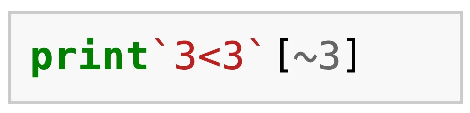 A tiny cursed snippet of Python code.