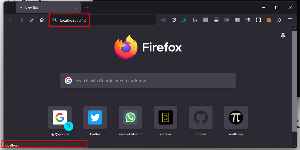 Firefox trying to connect to the localhost.
