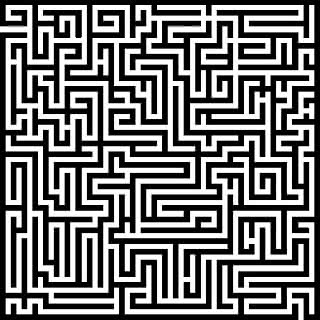 a black and white maze